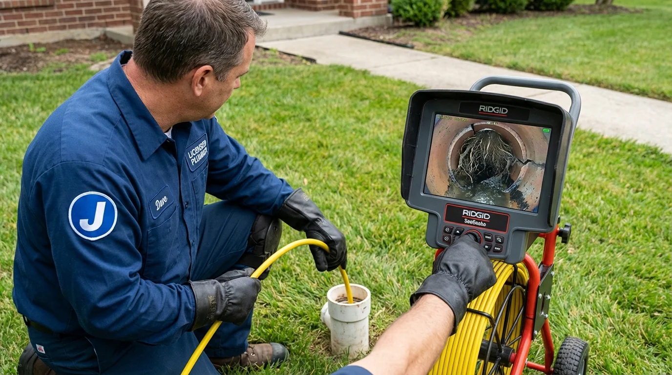 Sewer camera inspection being performed by Johns Plumbing LLC in Blaine