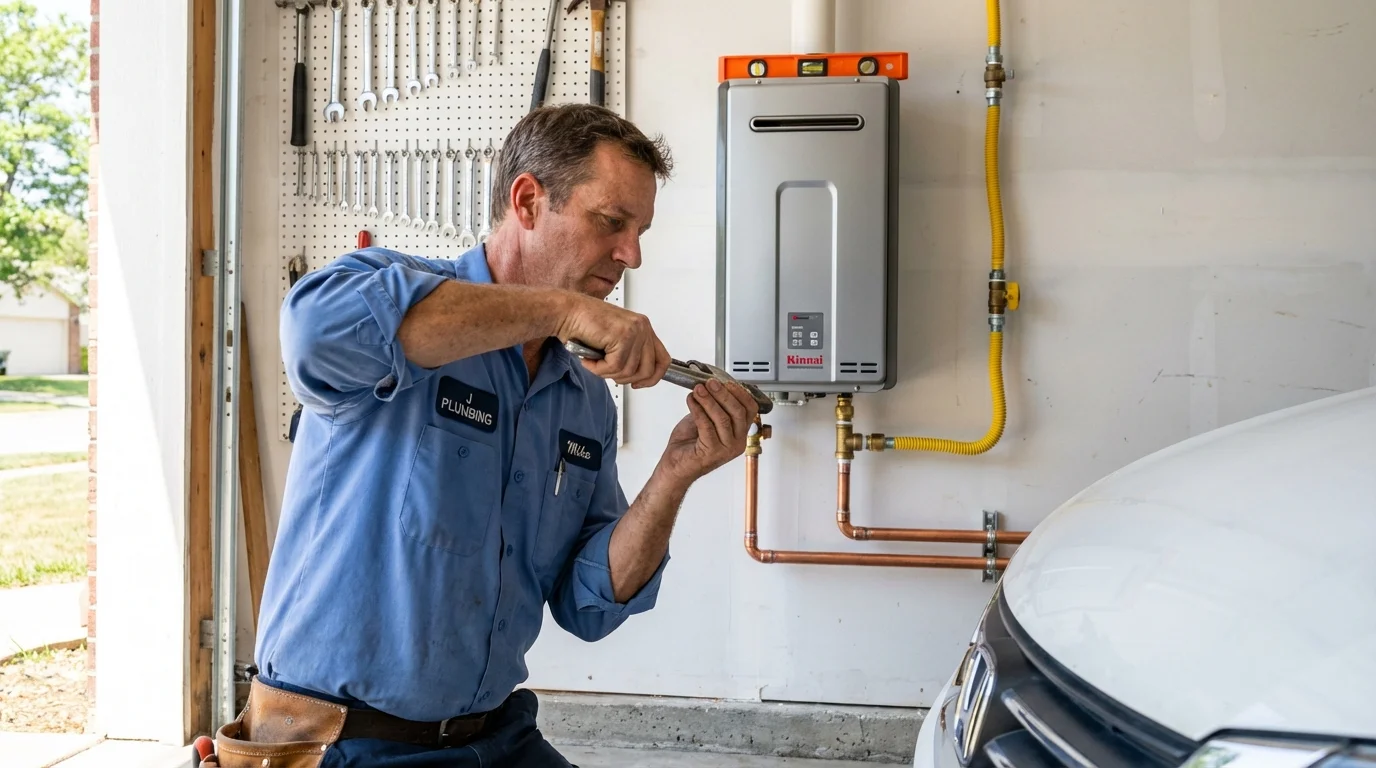 Tankless water heater installation by a Johns Plumbing LLC plumber in Blaine